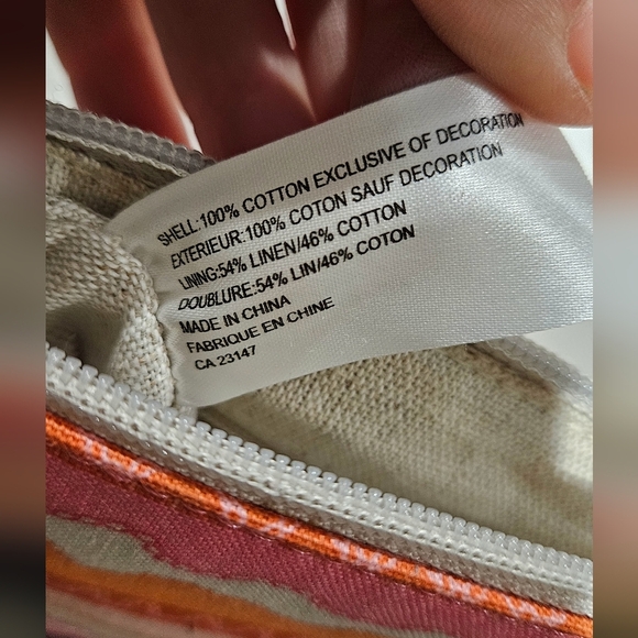 TALBOTS Cotton/linen Mini Bag W/ Patchwork Design In Vibrant Pink/green Multi. - Picture 13 of 13